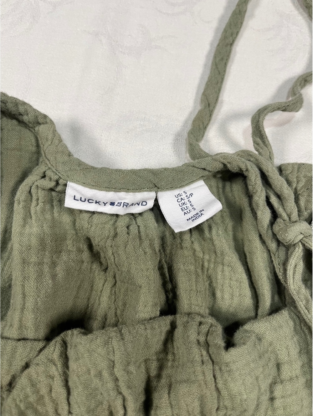 Womans Lucky Brand Midi Olive Dress Casual Size Small - Picture 2 of 7